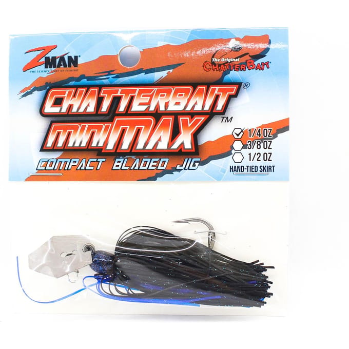 Leurre coulant Zman Chatterbait Mini Max 1/4 Oz noir bleu (7791)