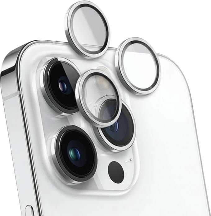 Force Case, Lens Protector geschikt voor iPhone 14 Pro / 14 Pro Max - Ultra-Resistant, Zilver