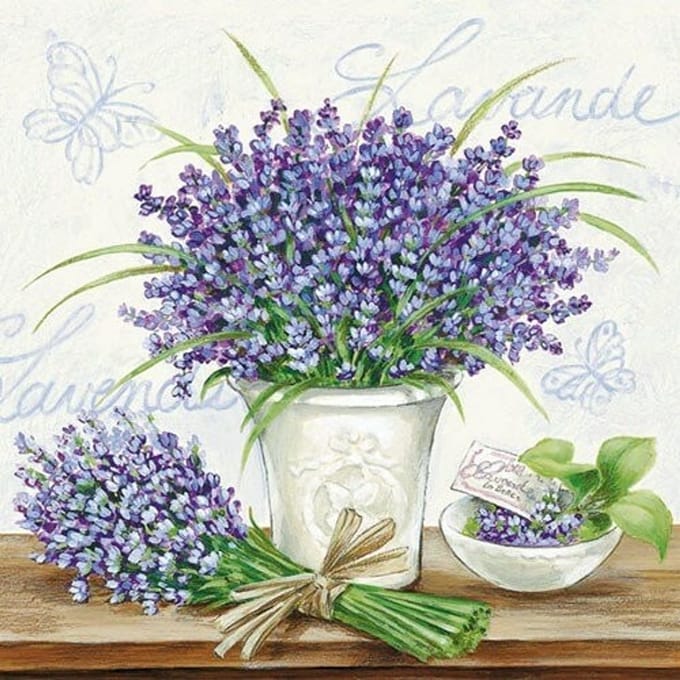 Ambiente - Lunch servetten - Lavender Scene Cream