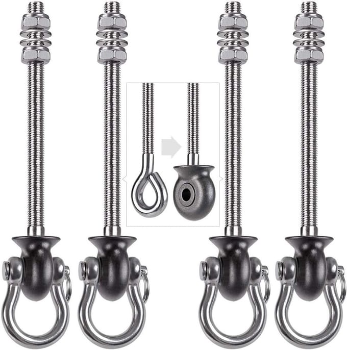 Set van 4 Heavy Duty Swing Hangers RVS 304 - 1500 lbs Capaciteit - Buiten & Binnen