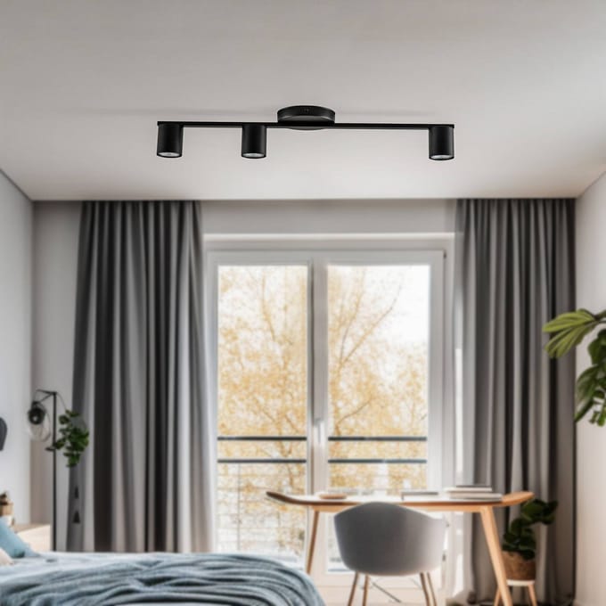 SIGMA Plafondspot Sky, 3-lamps, zwart