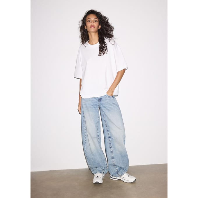 Stradivarius Oversized T-shirt met korte mouw  Wit XL