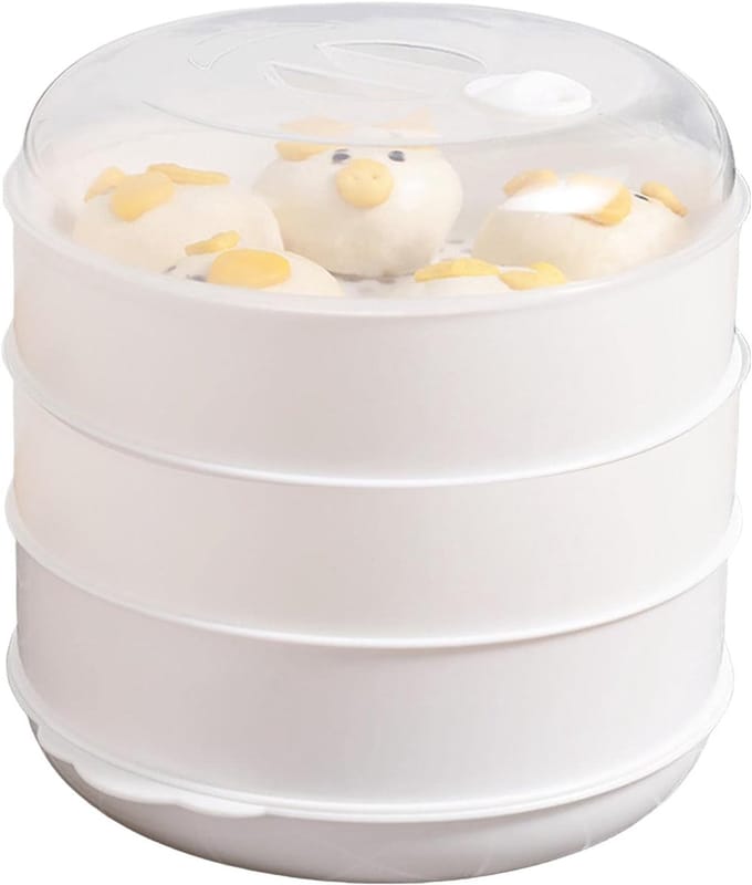Magnetron Steamer - Stoomkoker - Gezond Koken - Deksel als schaal - 3 Niveaus