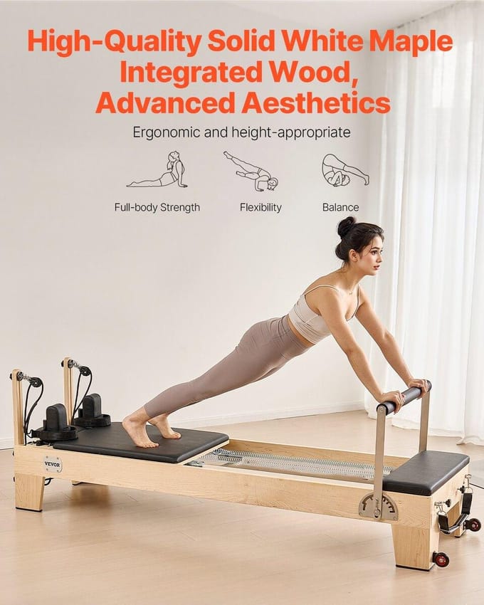 Pilates Reformer Houten Pilates Machine Home Gym Trainingsapparatuur