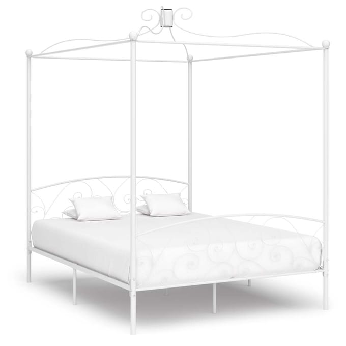 vidaXL - Hemelbedframe - metaal - wit - 180x200 - cm