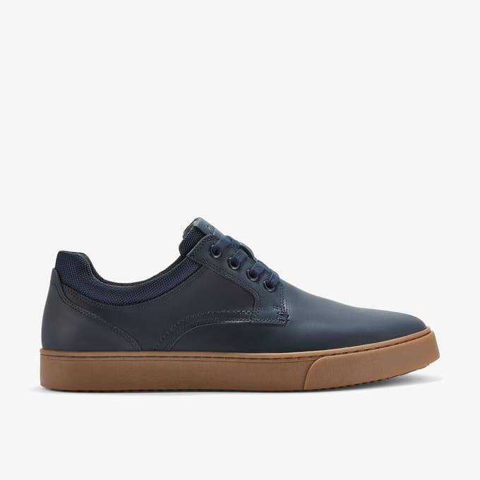 Lockton Das Navy Olie Leer Sneakers