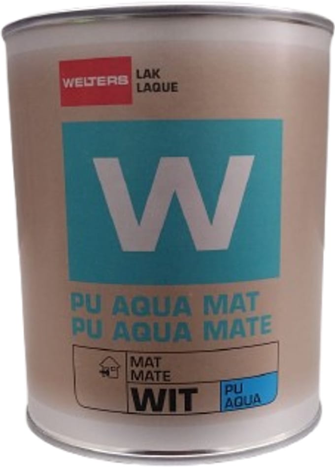 Welters verf pu Aqua mat wit 1 liter
