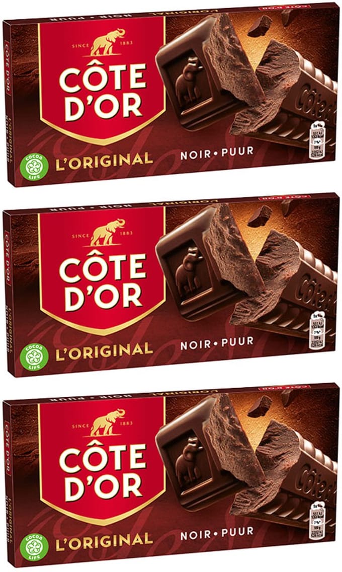 Côte d'Or chocoladereep puur - 400g x 3