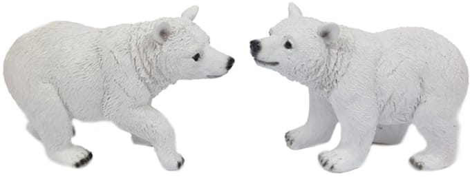 PIA Soft Toys - Set van 2 Ijsbeer Speelfiguren - 2 ass. - 6 cm