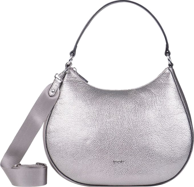 JOOP! Leren Schoudertas Splendere Aja Hobo Gun Zilverkleurig