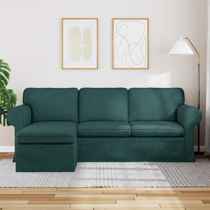 vidaXL - Bank - Donkergroen - 215 - x - 138 - x - 80 - cm - Stof