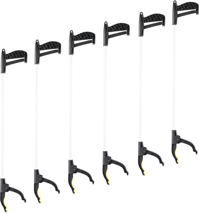 Afvalgrijper - Pakket van 12x stuks - met klemgreep - 76 cm - grijphulp - afvalprikker