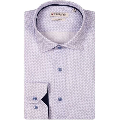 Giordano Overhemd Maggiore Mini Graphic Pattern Cotton Twill Wit / male