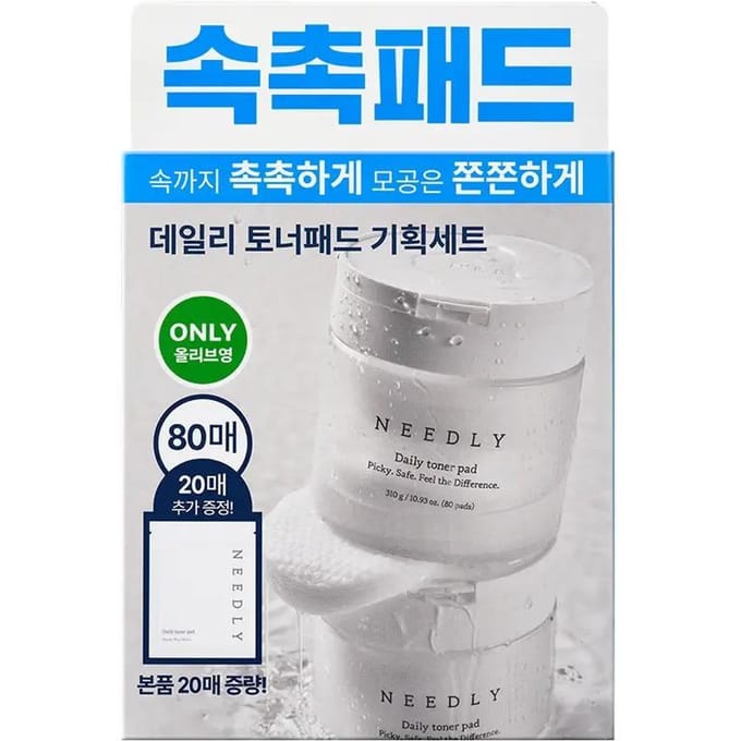 NEEDLY Dagelijkse Toner Pads Set (80 Pads + 20 Pads) white