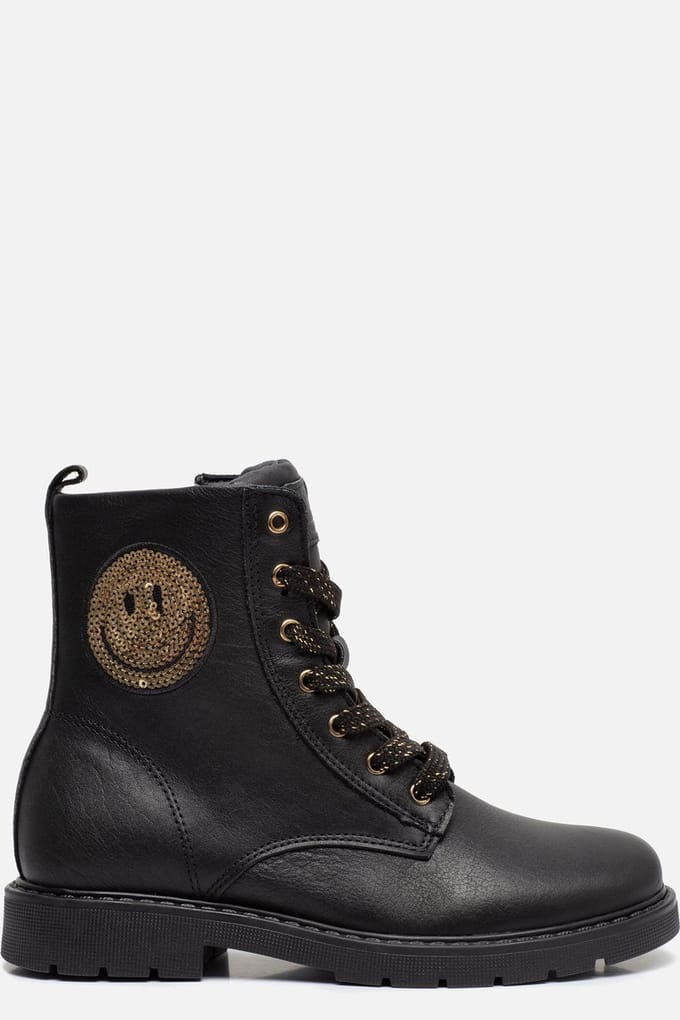 Kipling Evita 1 Veterboots zwart Leer - Maat 28 - Kinderschoenen