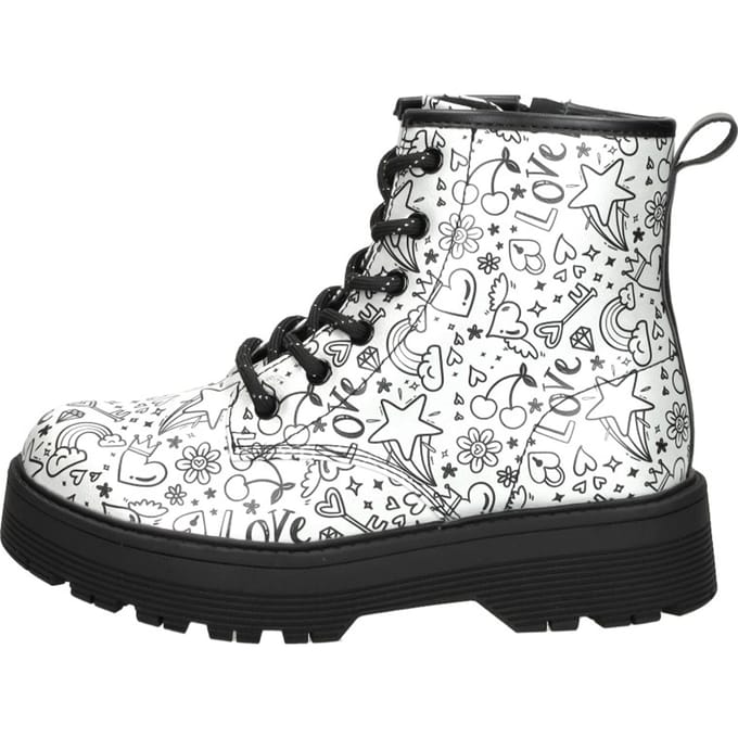 Skechers Gravlen Hi - Doodle Down Meisjes Laarzen - Zilver
