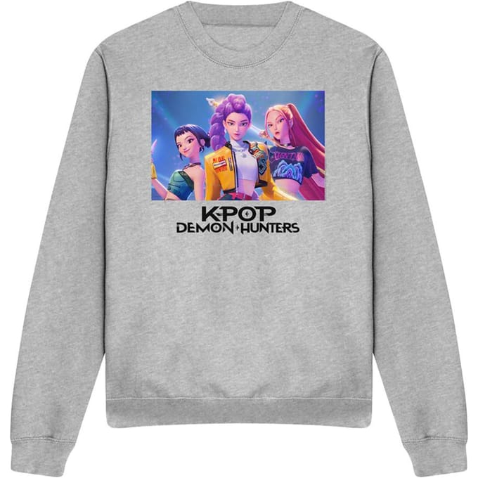 K-Pop Demon Hunters Unisex Volwassen Heroic Huntrix Huntr/X Sweatshirt (Heide Grijs)