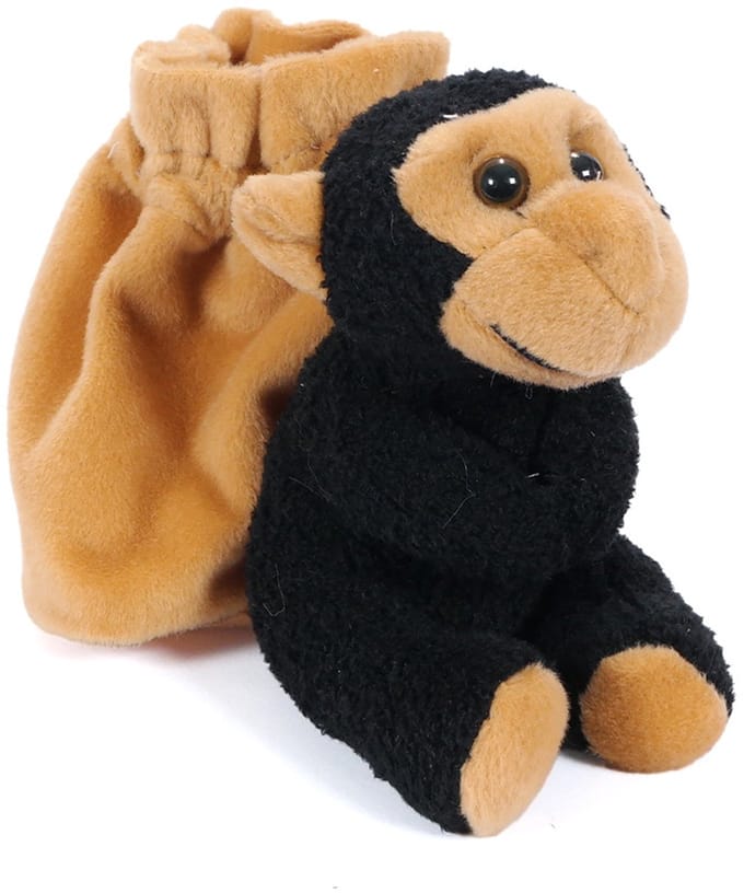 PIA Soft Toys - Pluche Chimpansee Knikkerzak - 12 cm