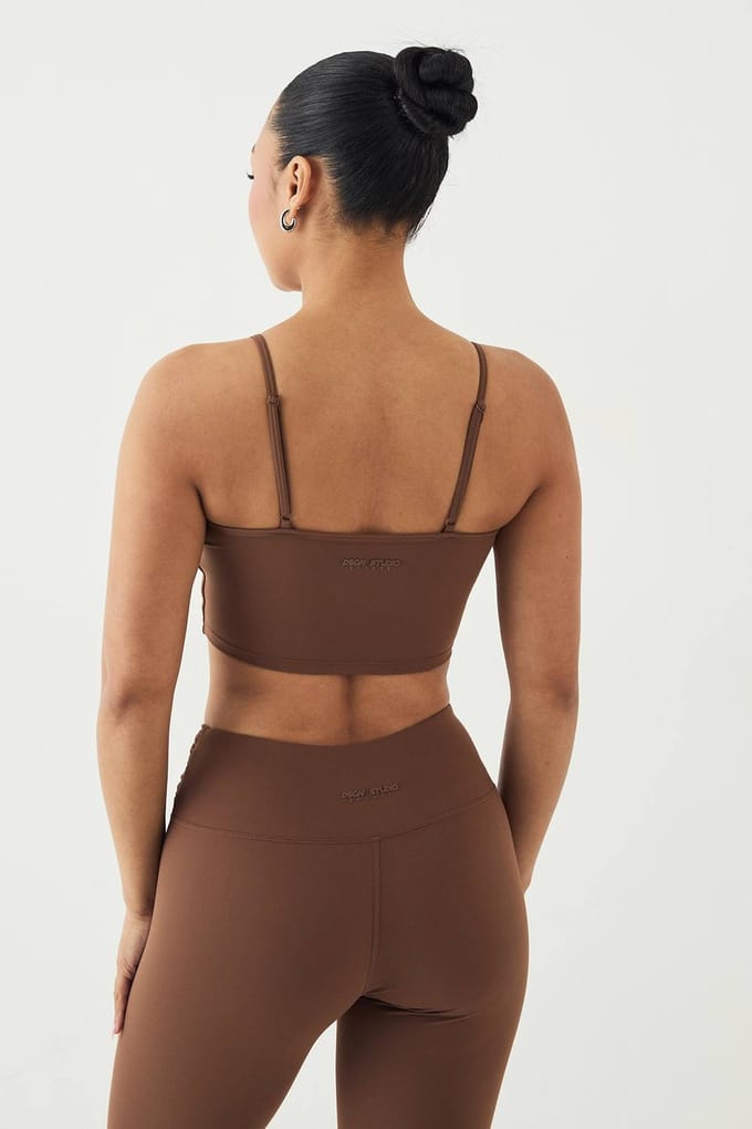 Dames Dsgn Studio Ultra Sculpt Gerimpelde Interne Padding Sport Bh | Mocha | Maat: Medium