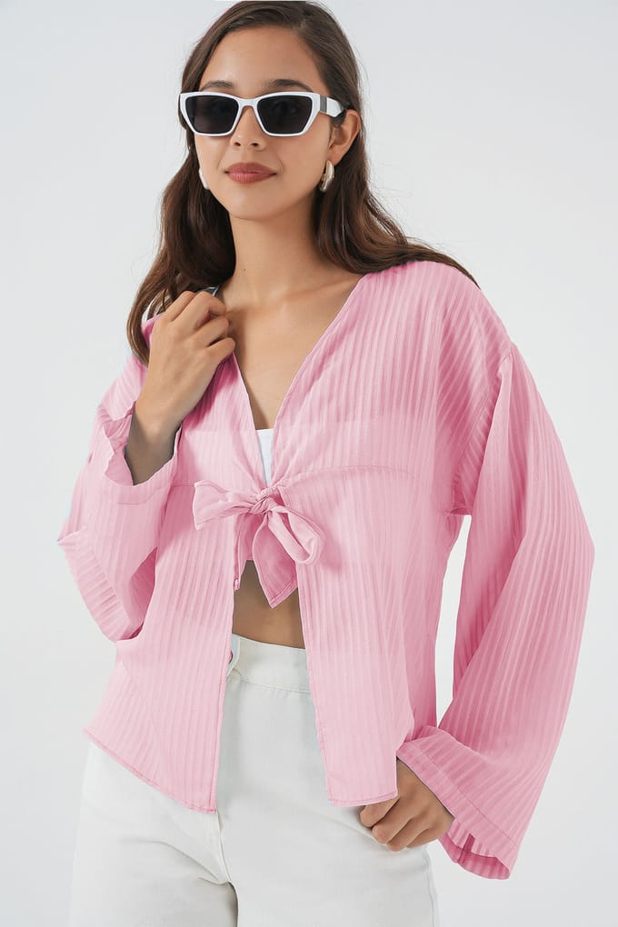 V-hals Blouse met Strik