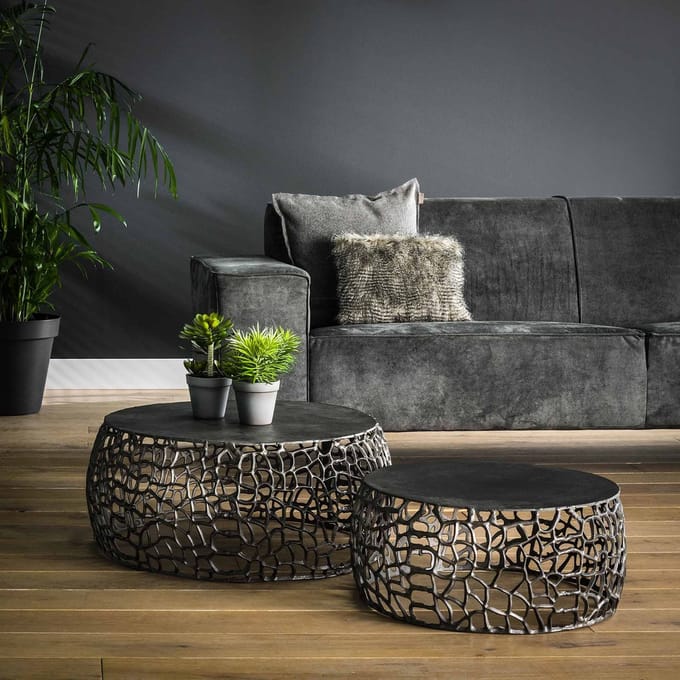 AnLi Style Salontafel set/2 maze zandgegoten