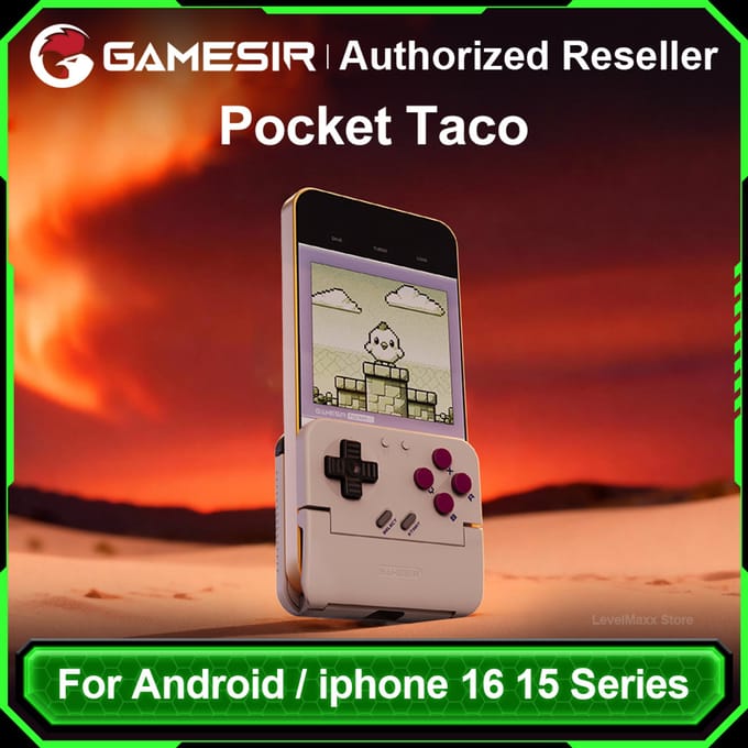Gamesir Pocket Taco Mobiele Controller Gamepad voor Android, Draagbare Klem-Style Gamepad voor Klassieke Arcade Games Verticale Handheld Gamepad