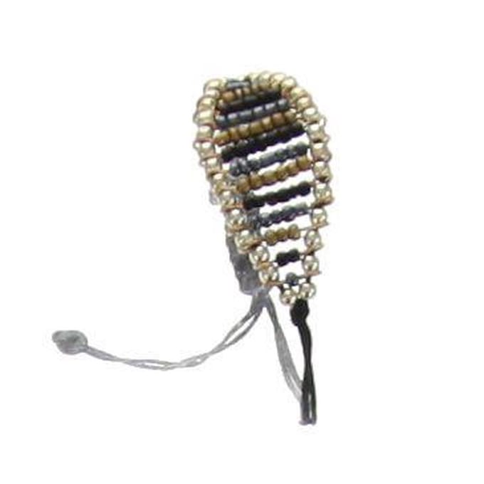 Behave - armbandje met kraaltjes - zwart goudkleur - boho stijl