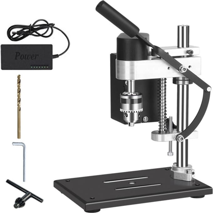 Mini Kit de support de perceuse d'établi avec étau, tige d'extension, accessoires de ponçage et de sciage, Variable US Plug Standard