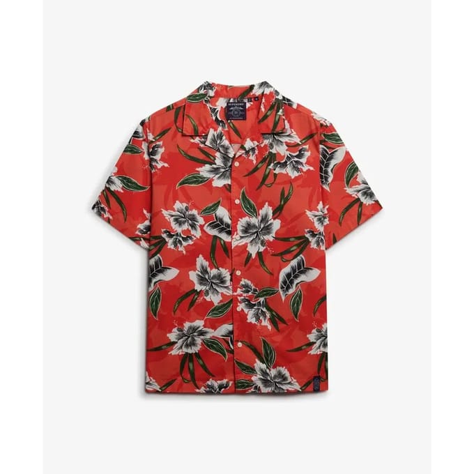 Superdry Hawaiian Print Overhemd Met Korte Mouwen Rood S Man