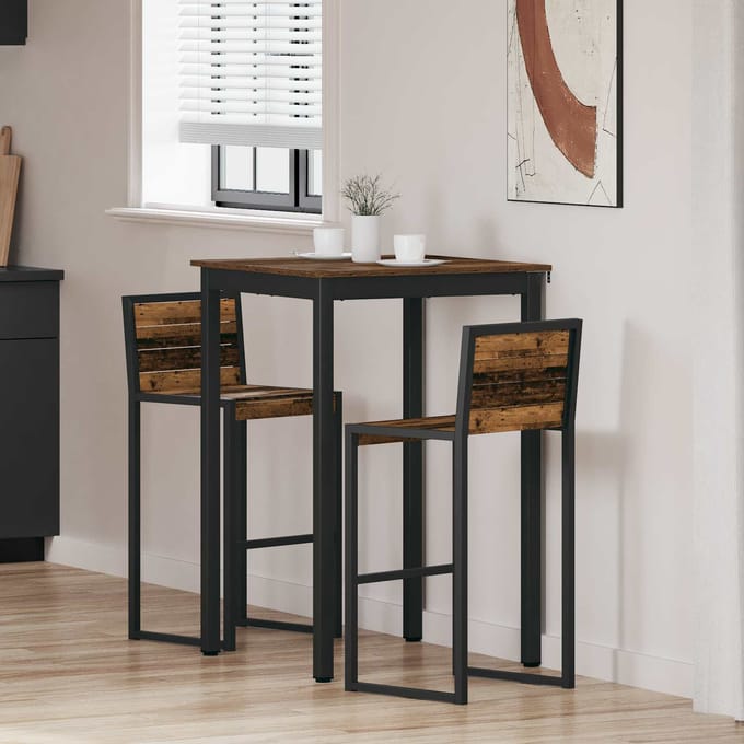 vidaXL - Staande - Bartafel - Bewerkt - hout - Vierkant