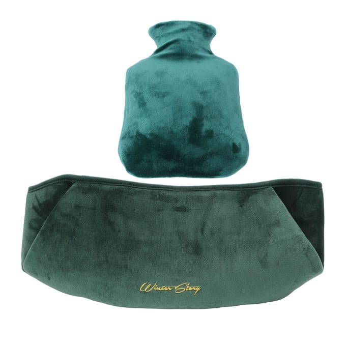 Bouillotte avec Ceinture 1000ml Double Insertion Mains Réglage Libre Bouillotte Eau Chaude pour Bureau