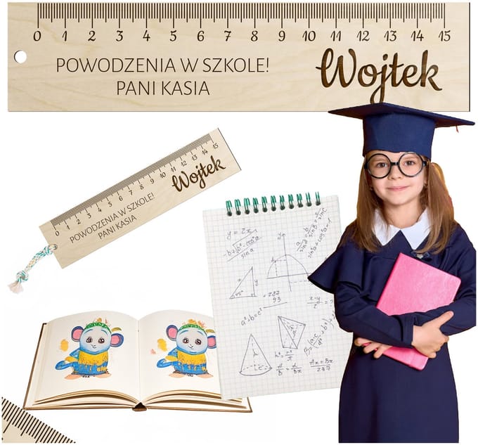 SMX Design Serie - Houten Liniaal - Personaliseerbaar - 15 cm - Compact Design