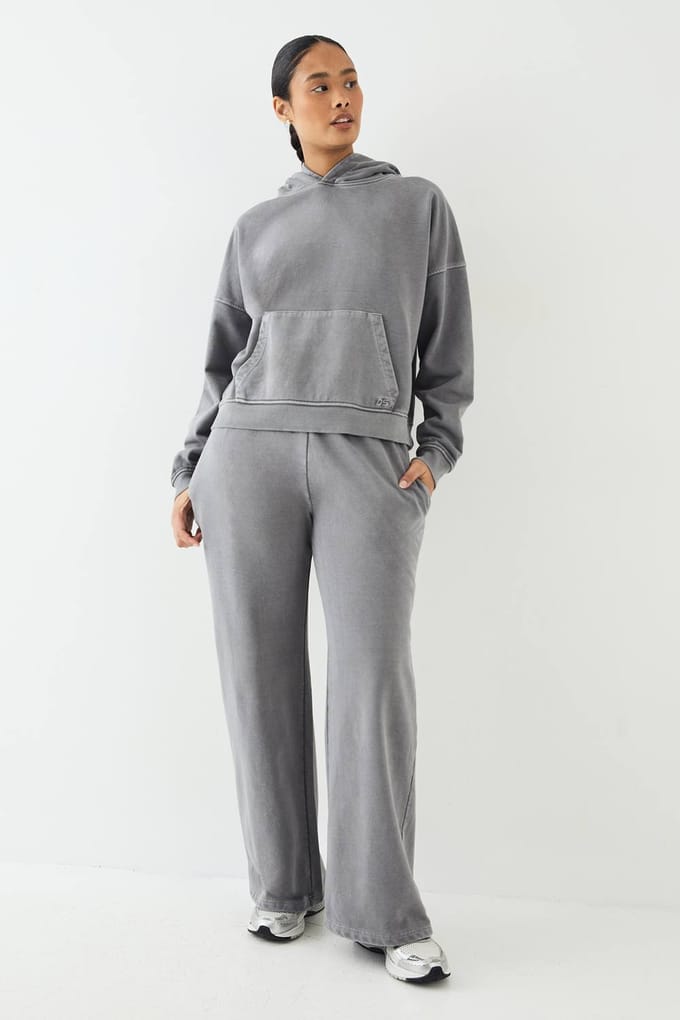 Dames DSGN Studio Premium Zwaargewicht Gewassen Rechte Pijp Jogger | Charcoal | Maat: Small