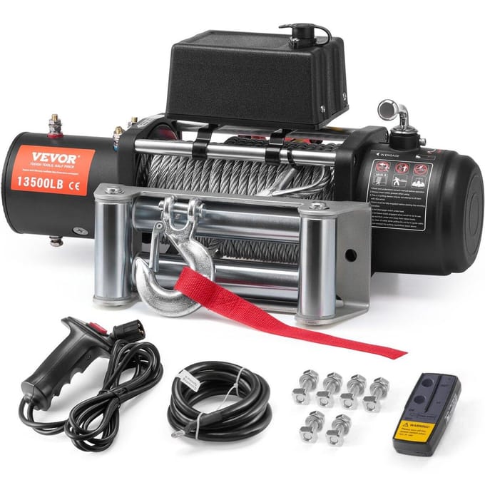 Treuil Électrique pour Camion 13 500 lb Câble en Acier IP65 Étanche Télécommande