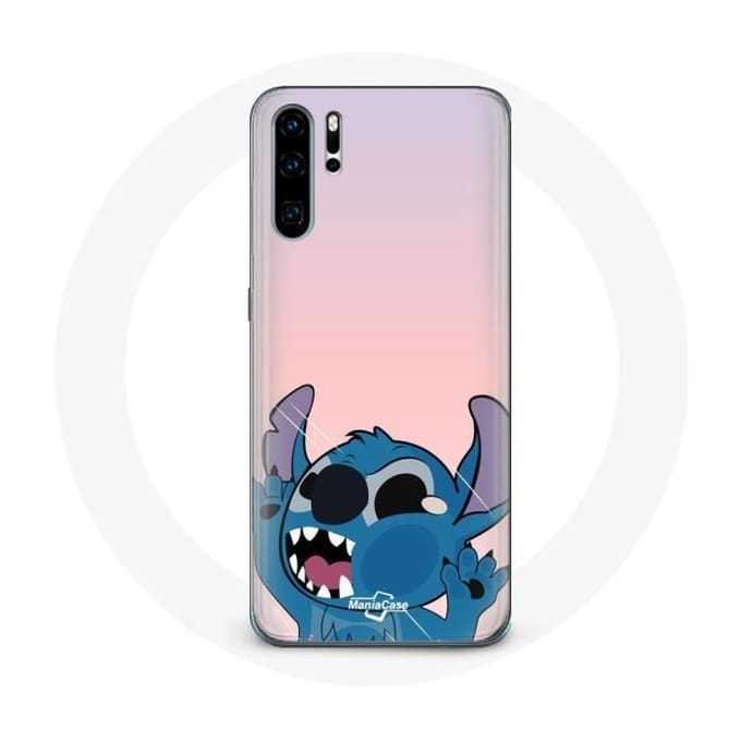 Coque - Huawei - P30 - Souple - Rose - Stitch le Nez en l'air rose