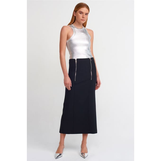 Hoge Taille Midi Pantalonrok