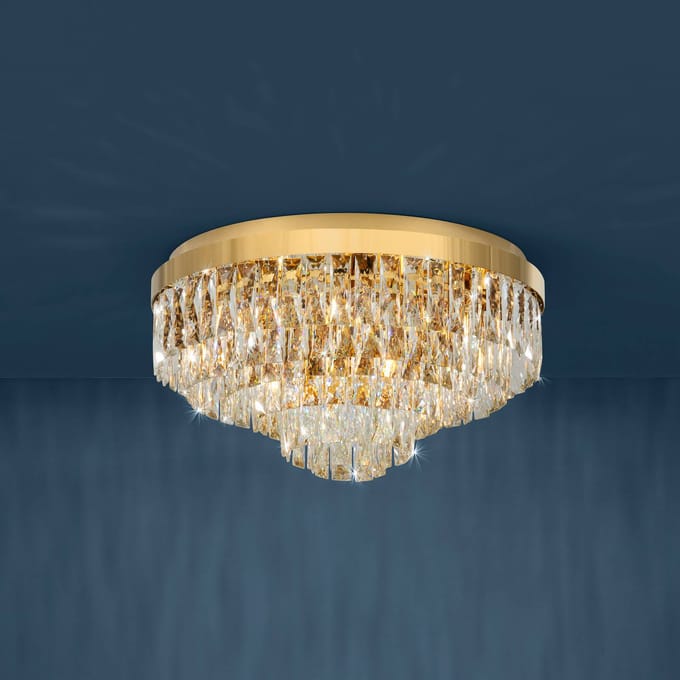 Stars of Light plafondlamp Valparaiso, goud, Ø 58 cm, metaal