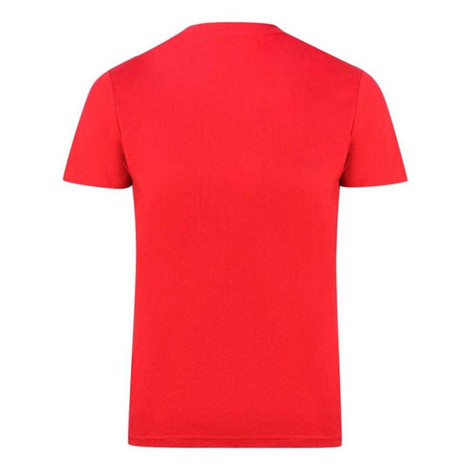 Aquascutum Heren T-shirt met reliëflogo (Rood)