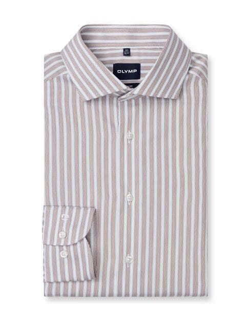OLYMP Luxor Overhemd, Modern Fit, Royal Kent, Nougat