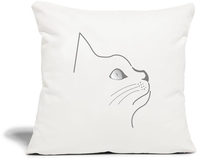 Minimalistische Kat – Elegant & Tijdloos Sierkussenhoes, 45 x 45 cm