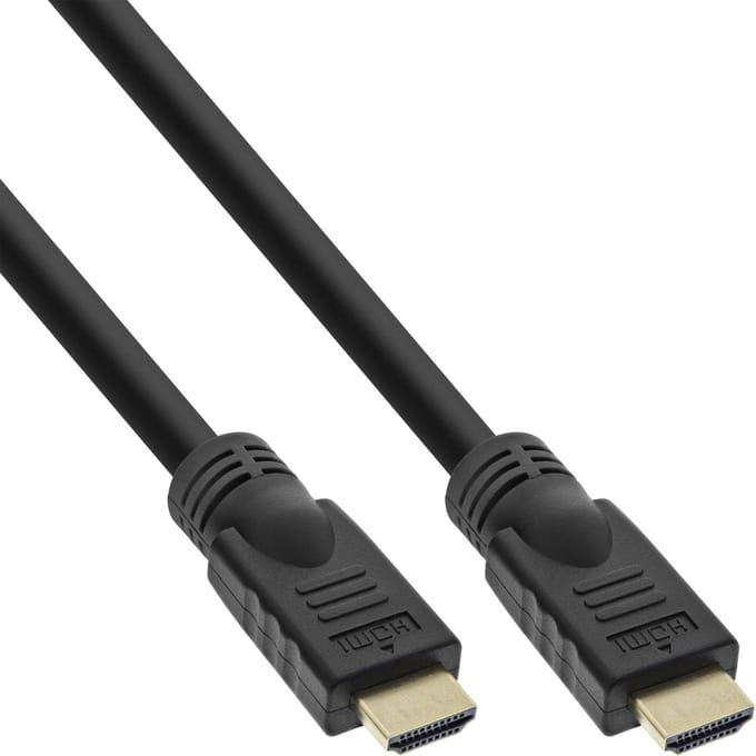 InLine® HiD HDMI kabel, HDMI HS met Eth, Premium, 4K2K, male / male, goud, 20m