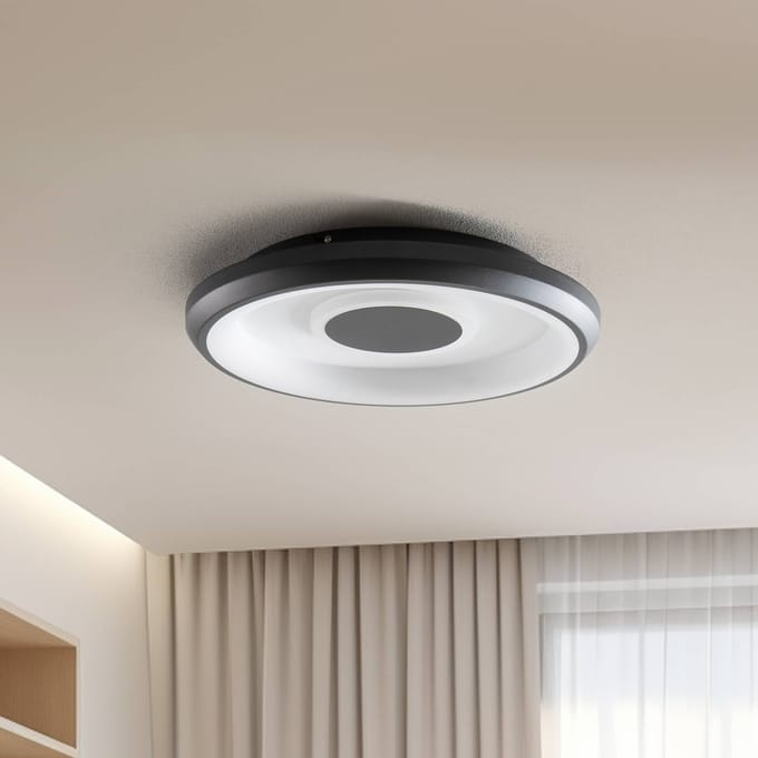 Lindby Smart Lynden LED plafondlamp Ø 48cm zwart RGB Tuya