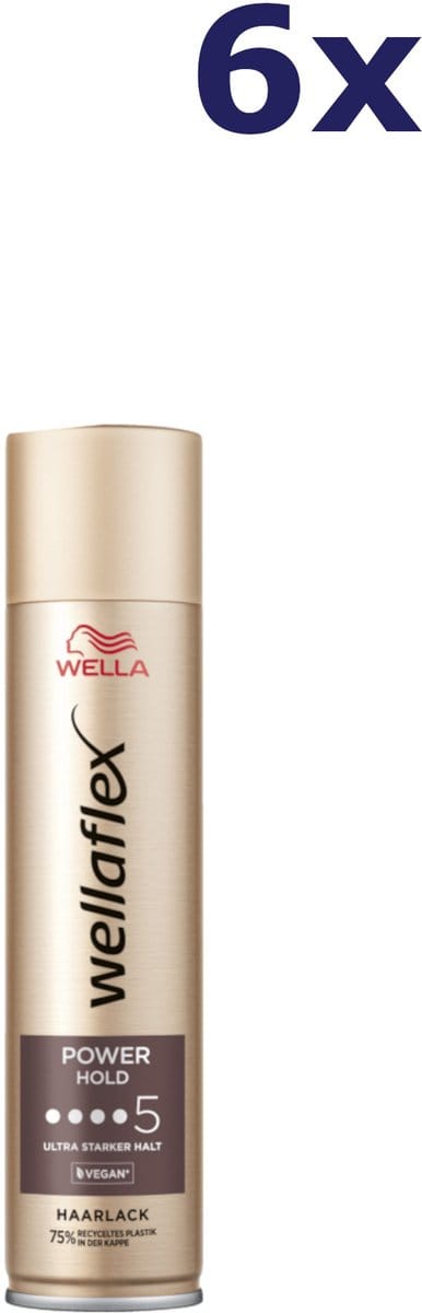 6x Wellaflex haarlak nr. 5 Glans Ultra Sterk 250 ml