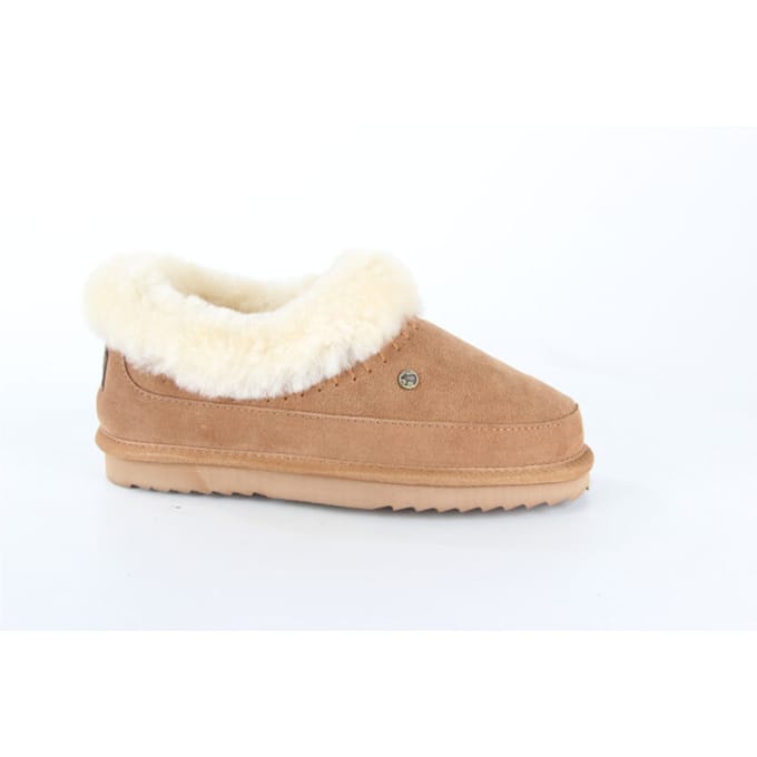 Warmbat Barraba cognac dames pantoffel (gesloten hiel)