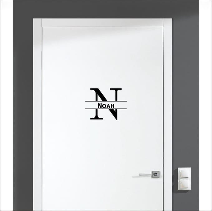 Deursticker Met Naam -  Noah - Zwart