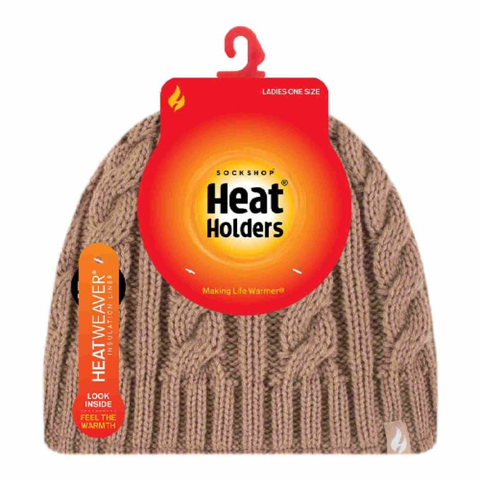 Dames Kabelgebreide 3.4 Tog Fleece Gevoerde Thermische Wintermuts