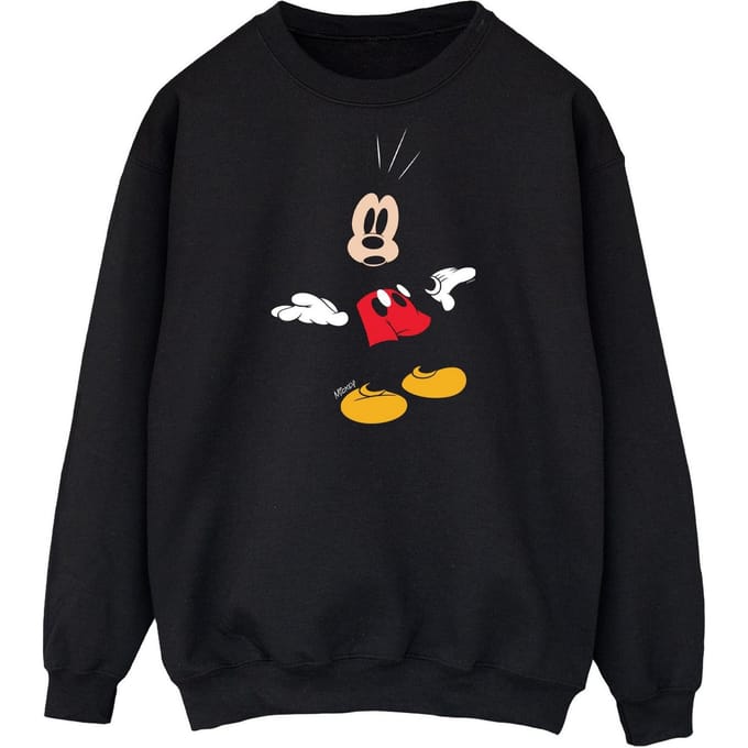 Disney Heren Mickey Mouse Verrast Sweatshirt (Zwart)