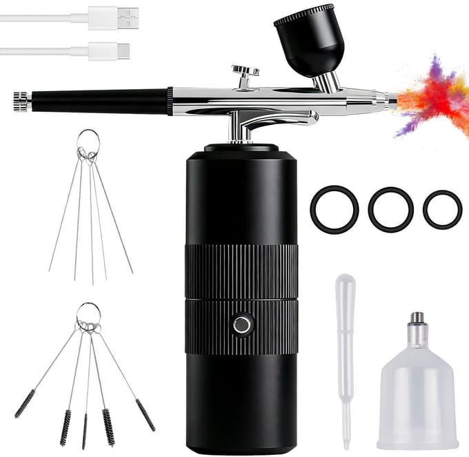 Dailygoods - Draadloze Airbrush-set met Compressor voor Diverse Toepassingen