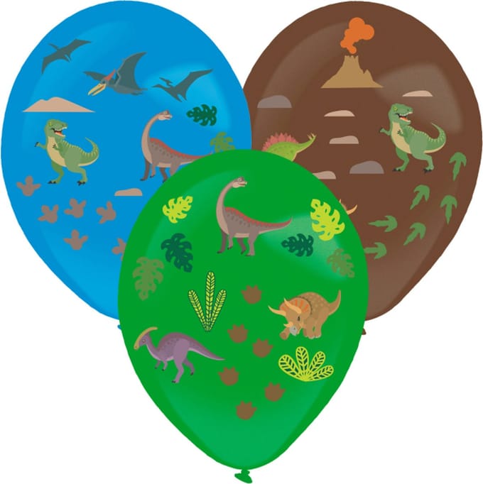 Amscan - Ballonnen met dinosaurus stickers