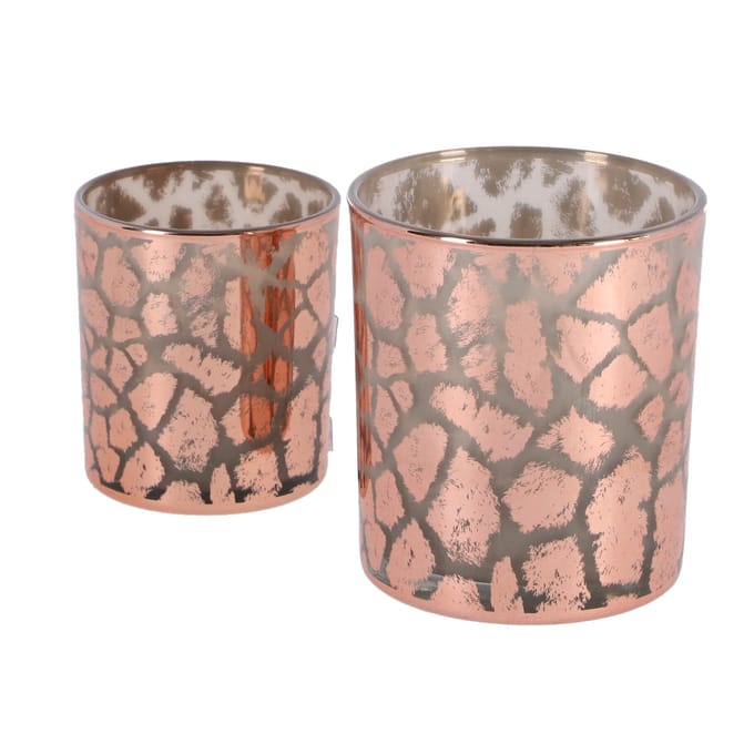 PTMD rosé/goud Windlicht Ø9cm Kaarshouder Decoratie